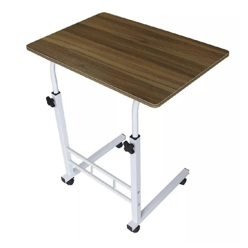 Mesa Notebook Multifuncional Makeda Moderno Rodízios MDF 60CM Marrom Yeet