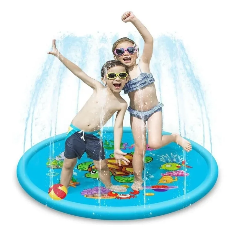 Piscina Infantil Inflável Tapete de Água com Chafariz para Criança e Bebê Azul Utibom - Outras - Esportes
