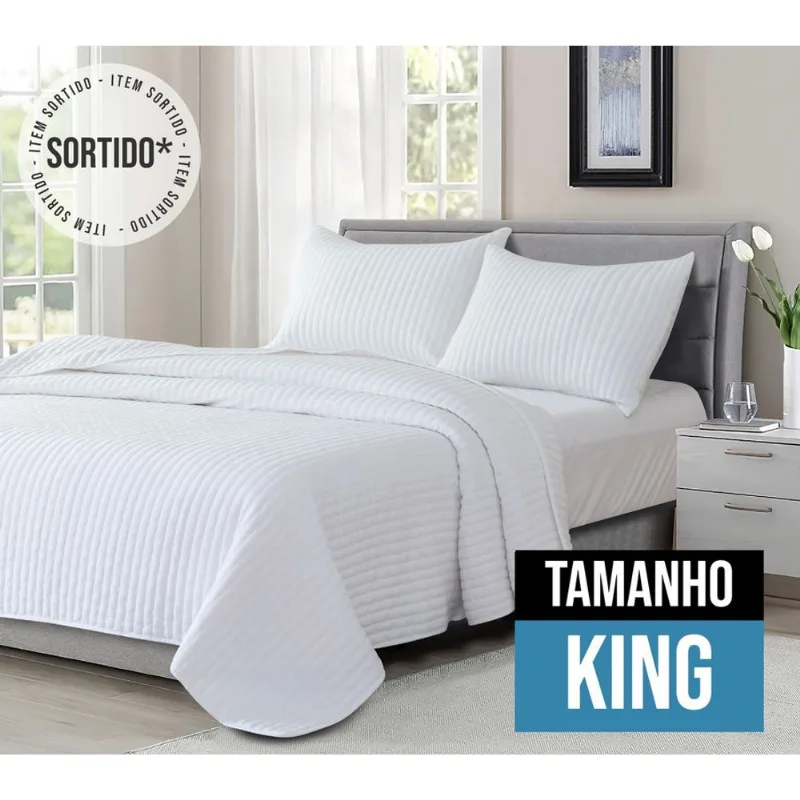 Conjunto de Colcha King Size Microfibra Member's Mark 3 Peças Item Sortido