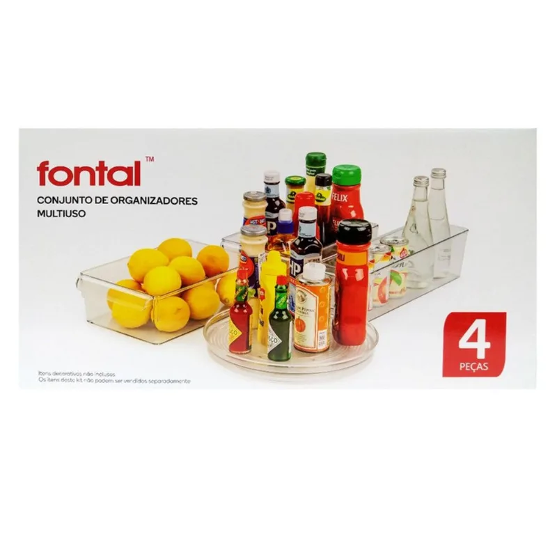 Conjunto de Organizadores Multiuso Fontal com 4 Peças
