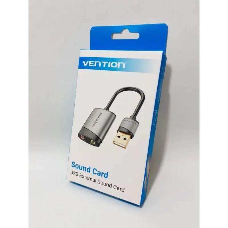Placa De Som Usb Externo Adaptador De Áudio Estéreo Vention