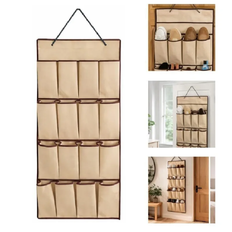 Sapateira de Porta Vertical 16 Divisorias em Tnt Reforcado Organizador Cinza Utibom - OUTRAS - Agro