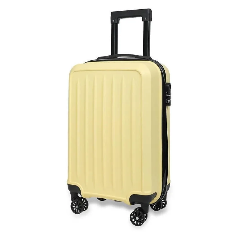 Mala de Bordo 10kg Abs Rígida com Rodas 360 Cadeado de Senha Amarelo Utibom