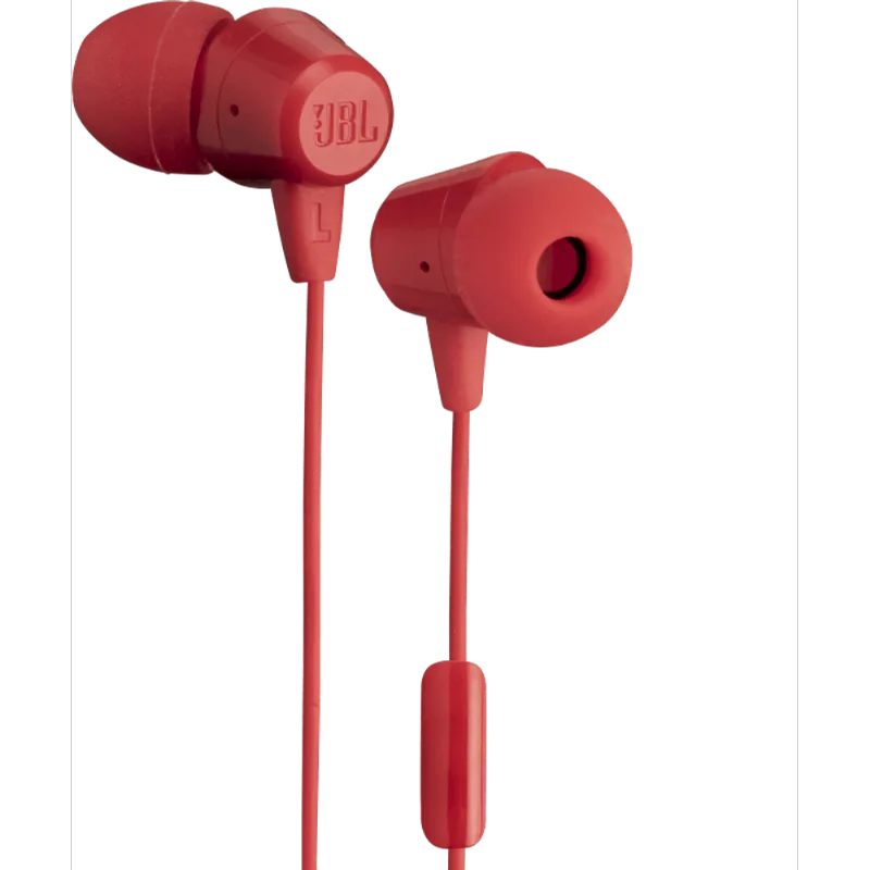 Fone de Ouvido JBL C50HI Intra Auricular Com Microfone Vermelho