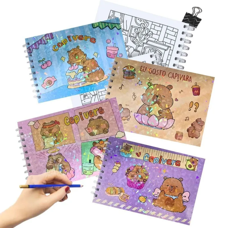 Caderno De Desenho Capivara Capa Dura A5 Com 48 Folhas - OUTRAS - Papelaria