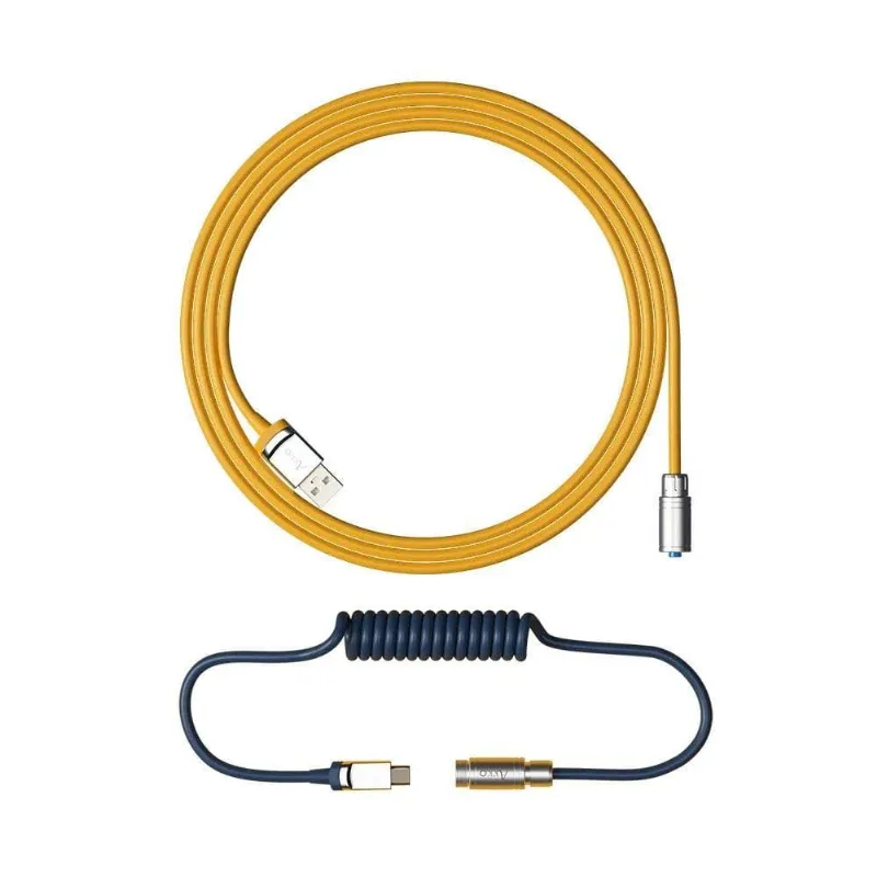 Cabo Enrolado Aviator Para Teclado Akko V2 Macaw USB-A X USB-C (MP)