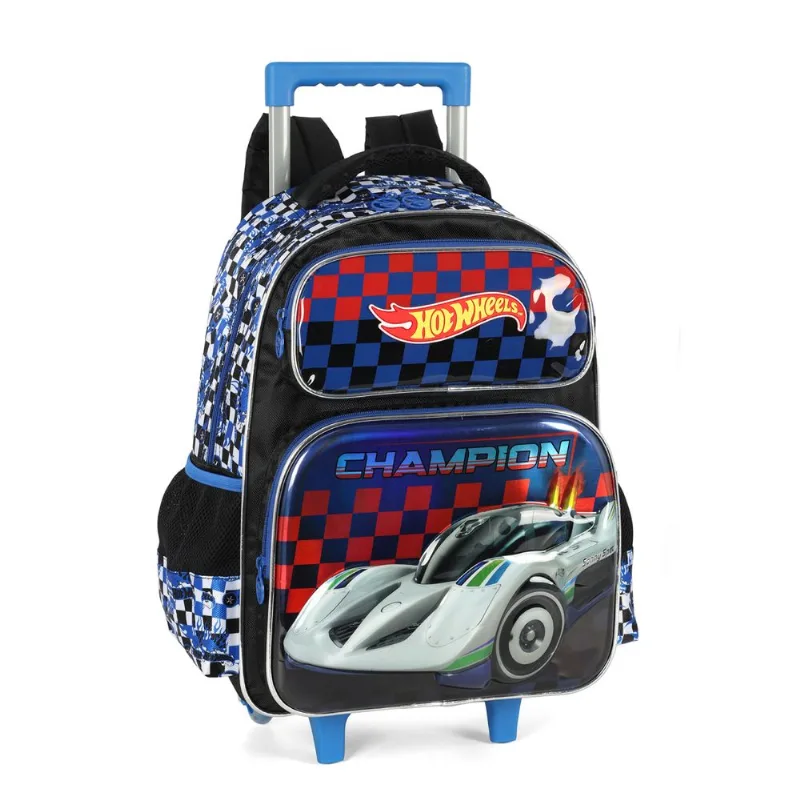 Mochila com Rodinha Hot Wheels Champion Azul - Luxcel