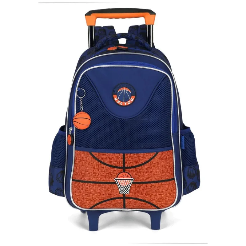 Mochila de Rodinhas Luxcel Up4You Basquete Azul e Laranja Único