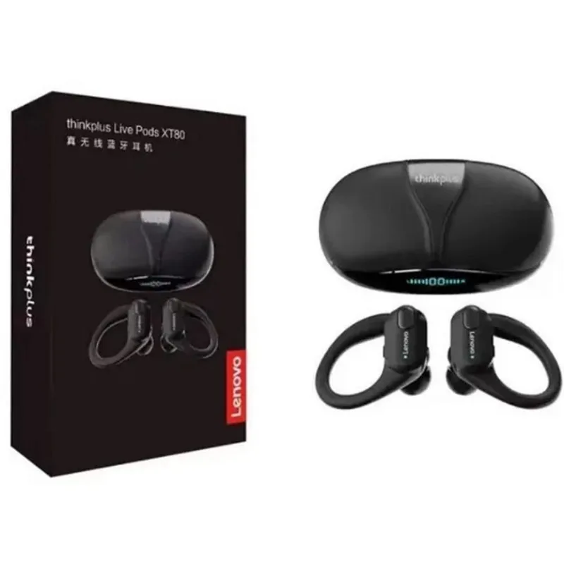 Fone De Ouvido Sem Fio Lenovo 102 Db Bateria 4h Preto