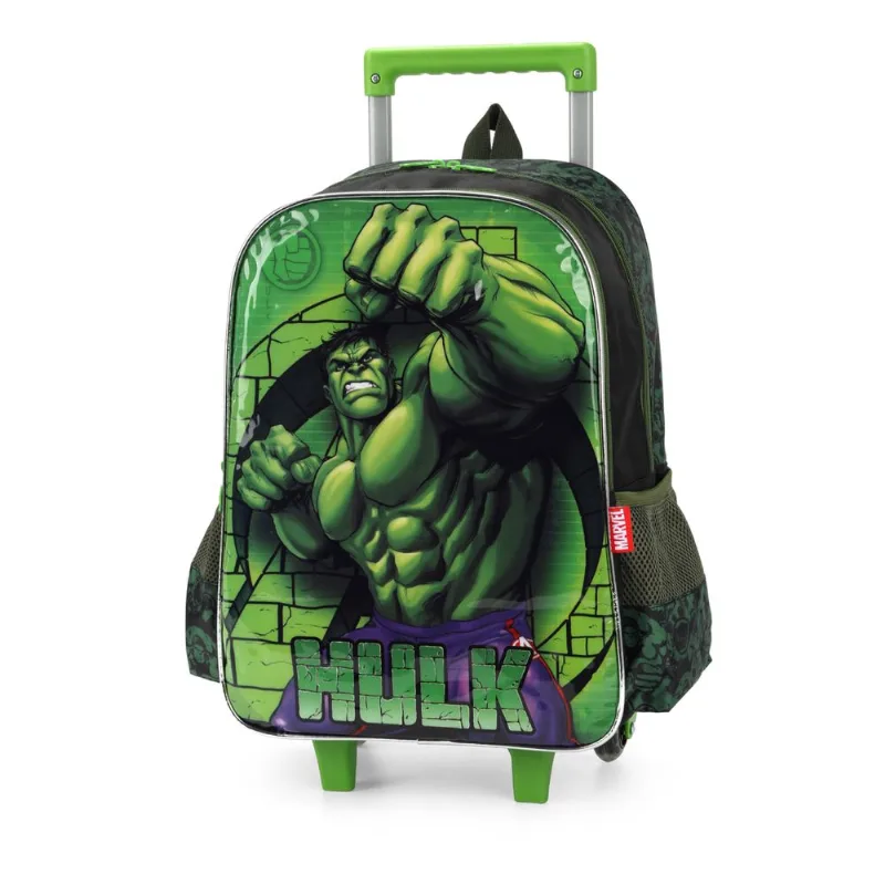 Mochila Escolar com Rodinha Marvel Hulk Preto - Luxcel