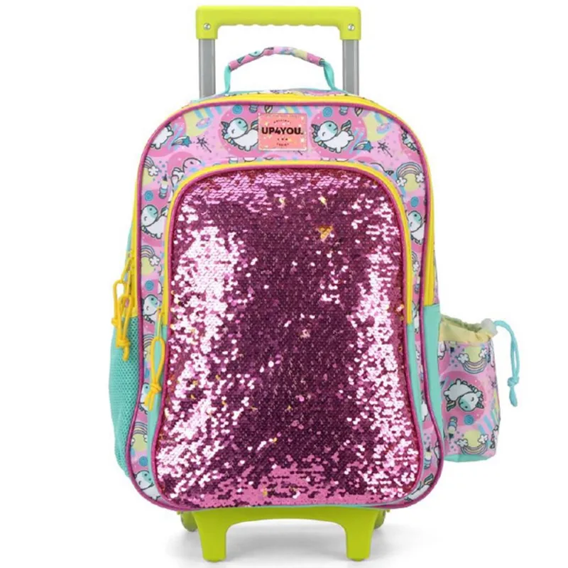 Mochila de Rodinhas Sem Alça Luxcel Up4You Unicórnio Rosa Único