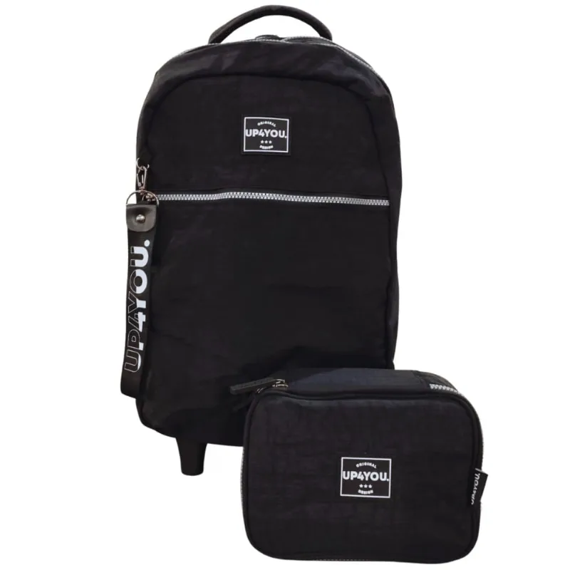 Kit Mochila Juvenil Com Estojo Organizador Preto - Yp4You