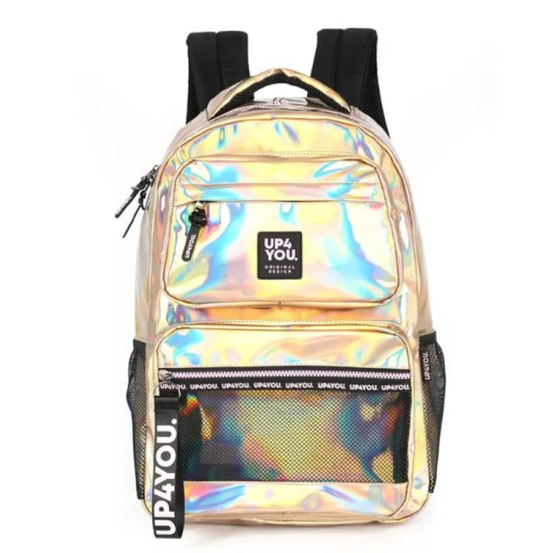 Mochila Laptop Holográfica Up4you Champanhe Luxcel