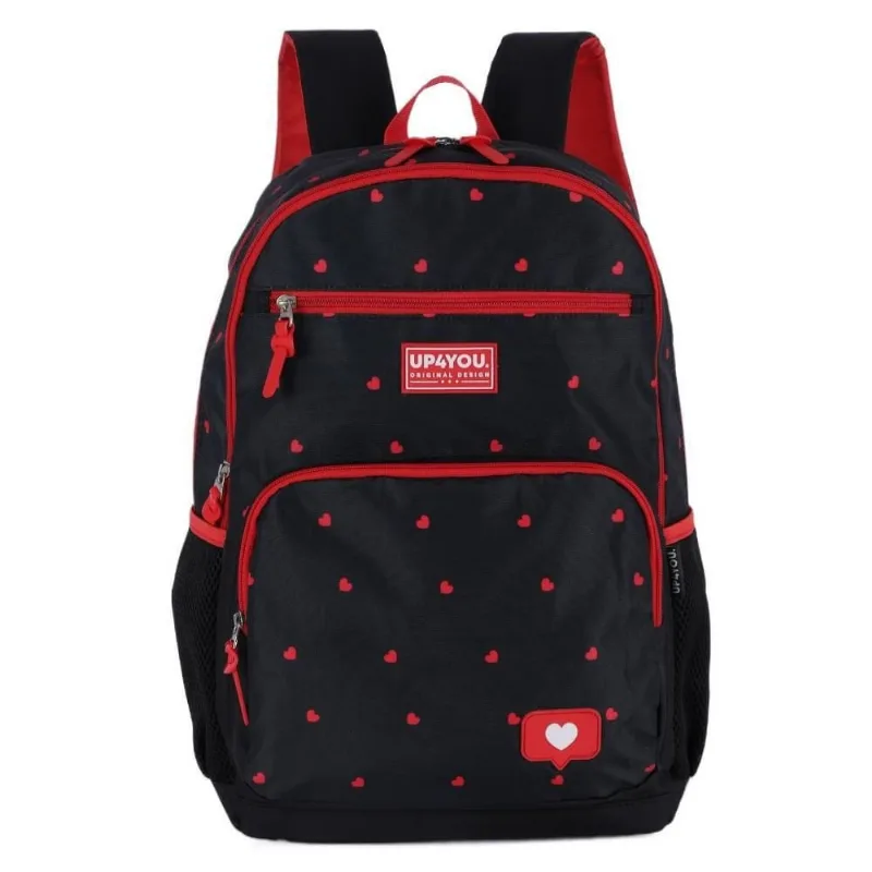 Mochila De Costas UP4YOU Larissa Manoela Coracoes Luxcel Preto