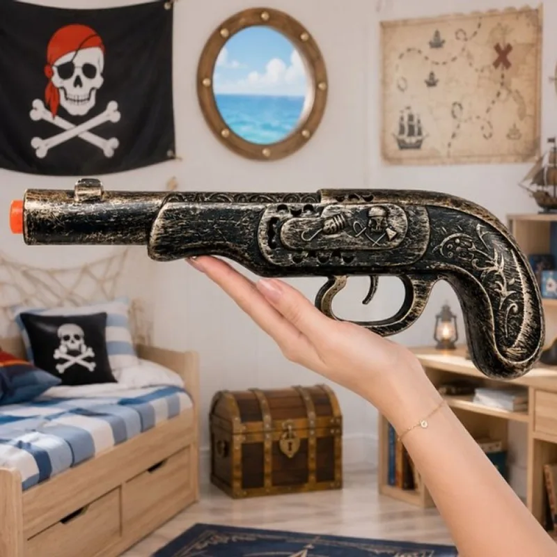 Brinquedo Pistola Garrucha Pirata Revolver Arma Colecionável