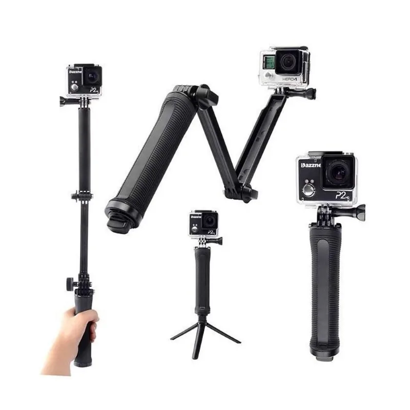 Bastão Gopro Hero Extensível 3 Way Handle Portátil Dobrável