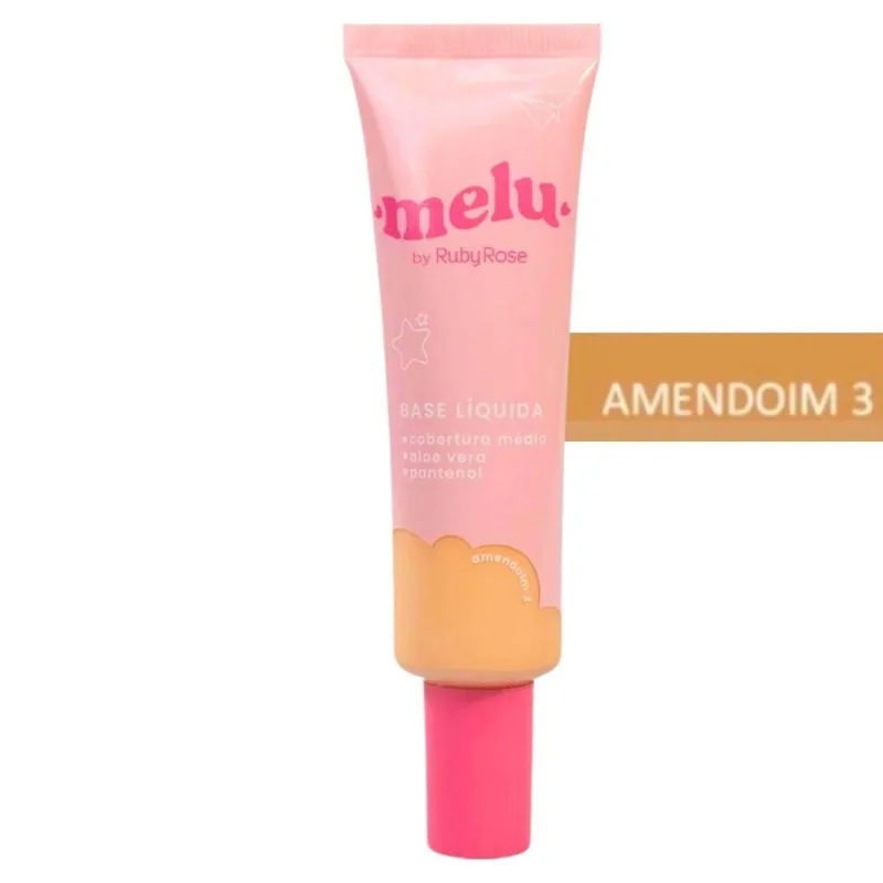 Base Líquida Melu By Ruby Rose Amendoim 3 Hb-8055 29Ml