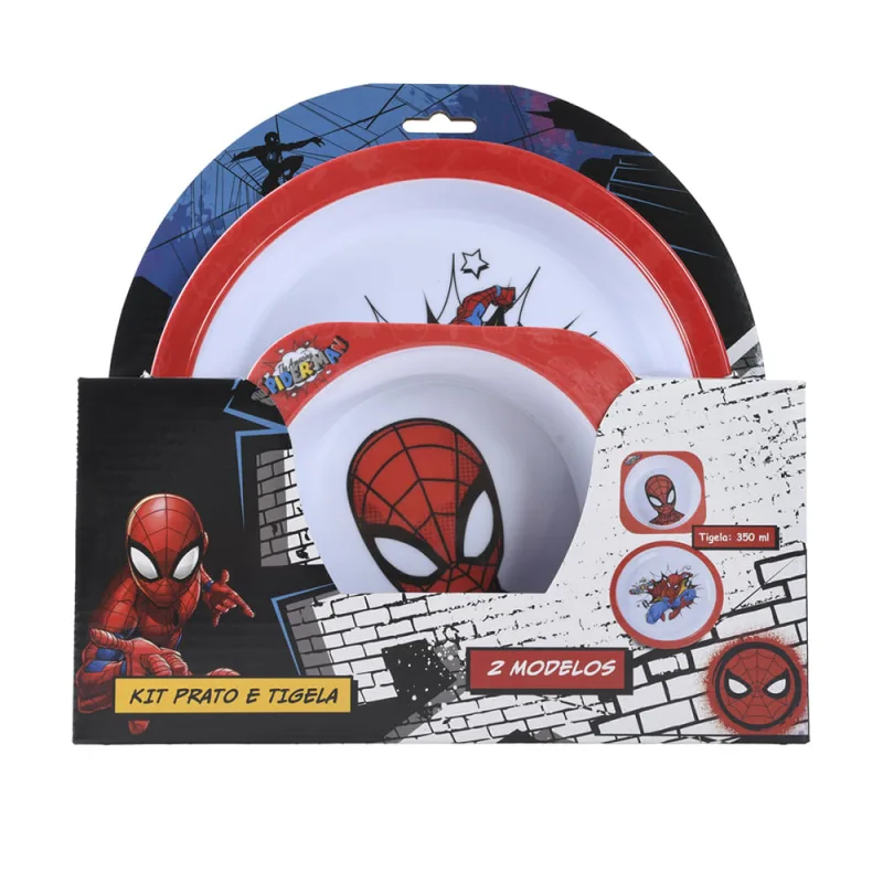 Kit Prato e Tigela Homem Aranha Marvel 2 Unidades - MARVEL