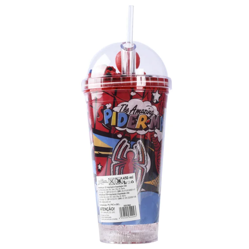 Copo Infantil com Led Homem Aranha Spiderman 450ml