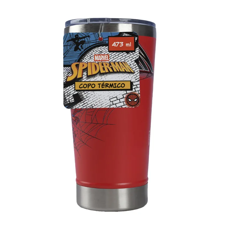 Copo Térmico Homem-Aranha com Tampa 473ml