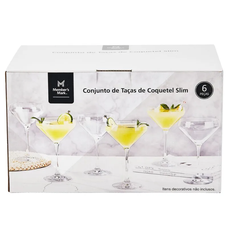Conjunto de Taças de Coquetel Slim Member's Mark 6 Peças