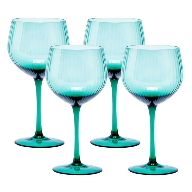 Conjunto de Taças de Vinho Groove Verde com 4 Peças