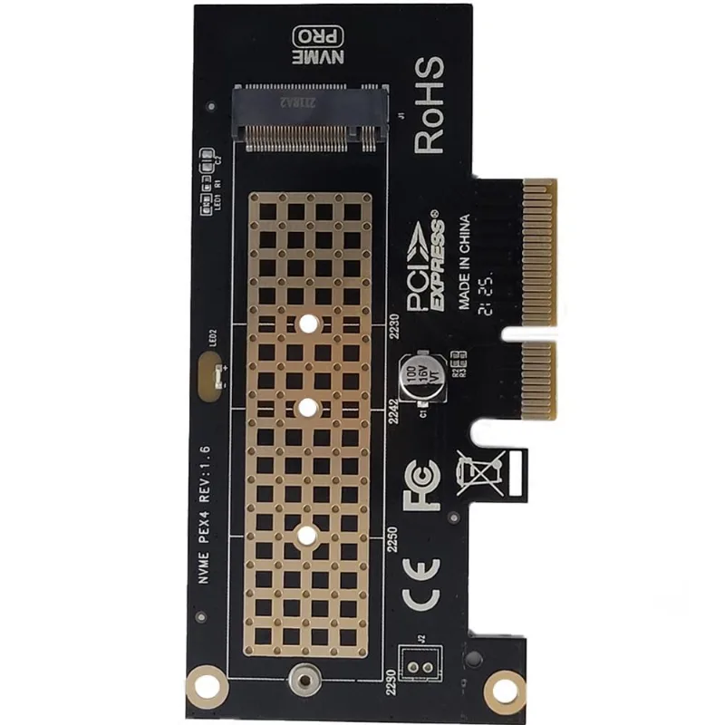 Placa PCIe Express 3.0 X4 X8 X16 Adaptador Para SSD M.2 NVMe