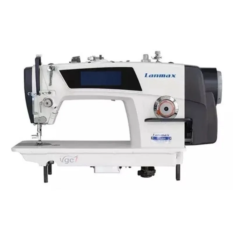 Máquina De Costura Industrial Reta Eletrônica Com Corte De Linha Lanmax Completa LM-148HM-D4