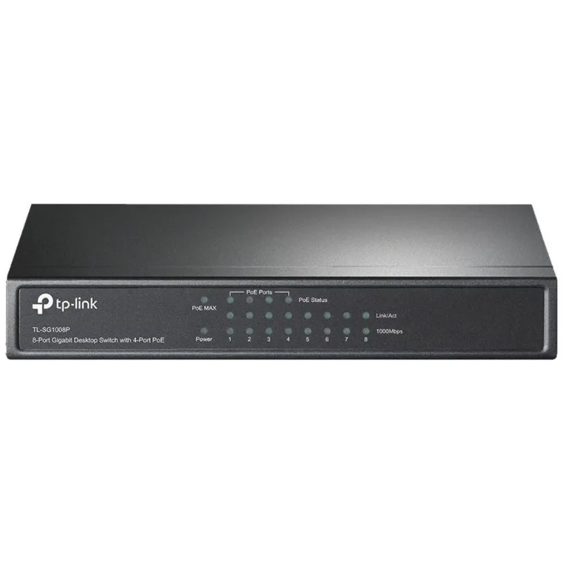 Switch Gigabit TL-SG1008P 8 Portas 10-100-1000 com 4 Poe+ para Escritório TP-Link