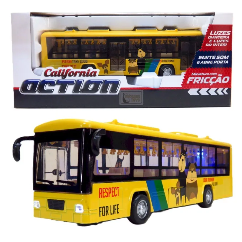 Ônibus Público Som e Luz - California Action - 1/48 - California Toys