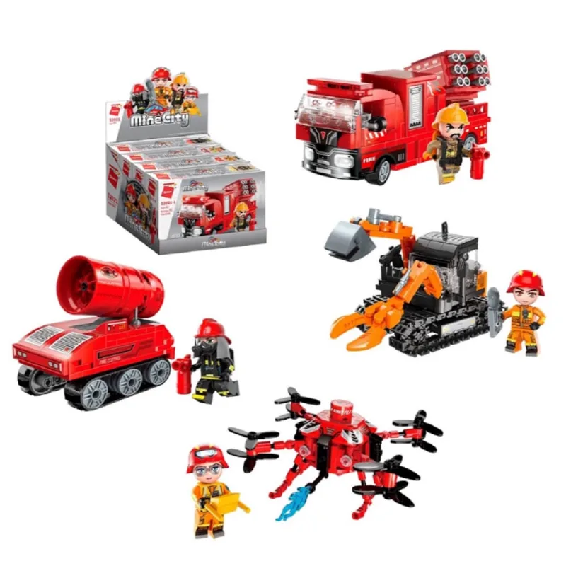 Kit Bloco de Montar Set Bombeiros em Ação - Coleção Mine City