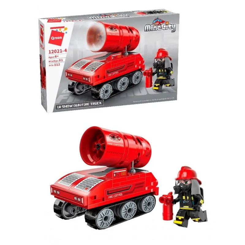 Bloco de montar qman - MineCity - bombeiro - lançador de neve