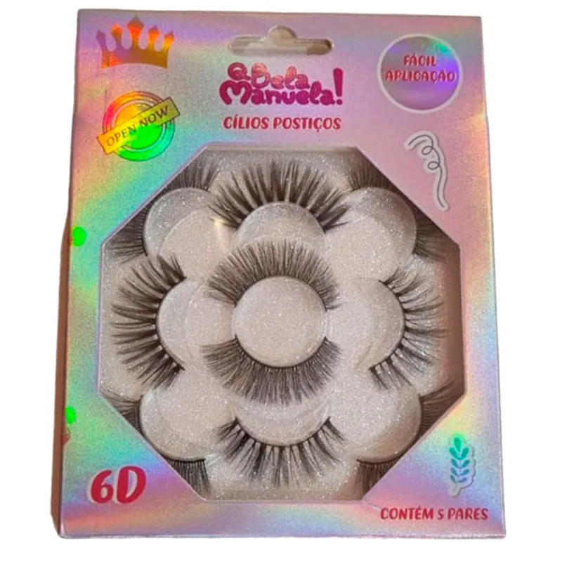 Cílios Real Love Post Bela Manuela 6D Com 5 Pares QBM620 (MP)