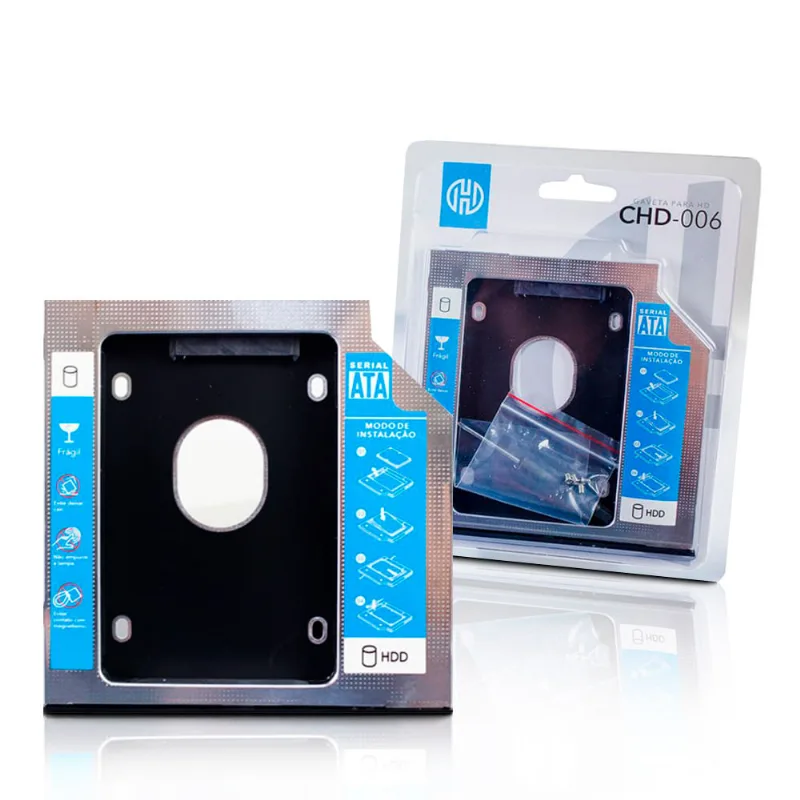Adaptador Caddy 9,5mm Para Hd/ssd 2,5 Sata 3 Aluminio Chd-006 Hoopson