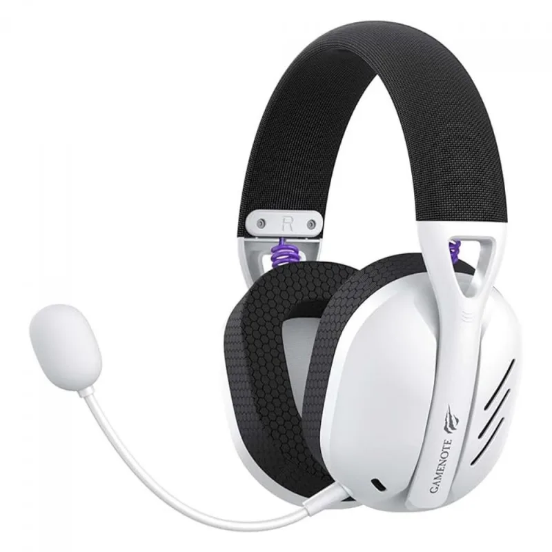 Headset Gamer Sem Fio Havit Fuxi H3 - Bluetooth, 2.4ghz, Usb-c Ou Cabo P3 - Branco E Preto