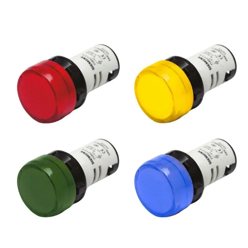 Botão Sinaleiro Monobloco 3sb6 Luz Piloto Compacta Led 220vca Azul Siemens