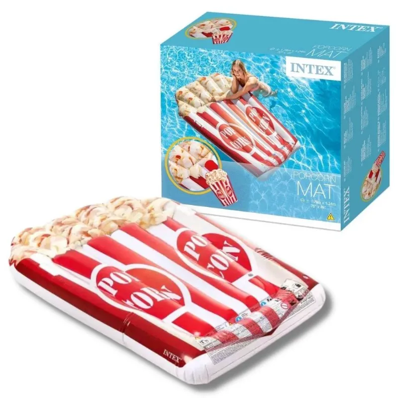 Boia Inflável Popcorn - Bote Colchão Balde de Pipoca - Intex
