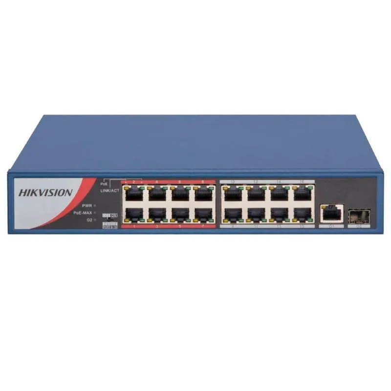 Switch Hikvision 16 Portas FE Poe 1GE/sfp 130W Unm (MP)