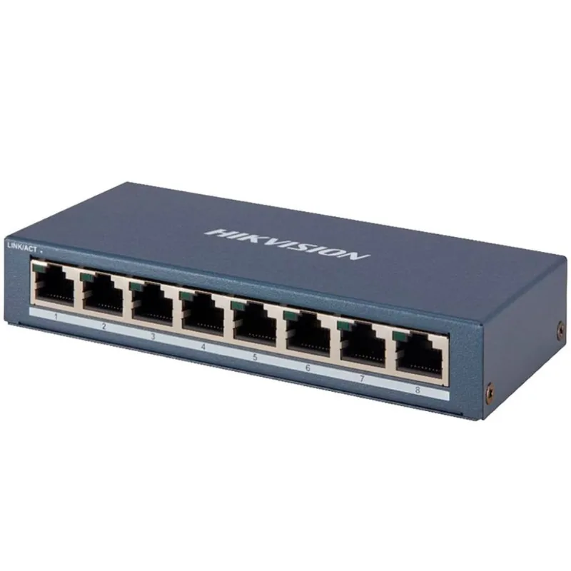 Switch Hikvision 8 Portas 10-100-1000 Gigabit DS-3E0508-E-B Branco (MP)