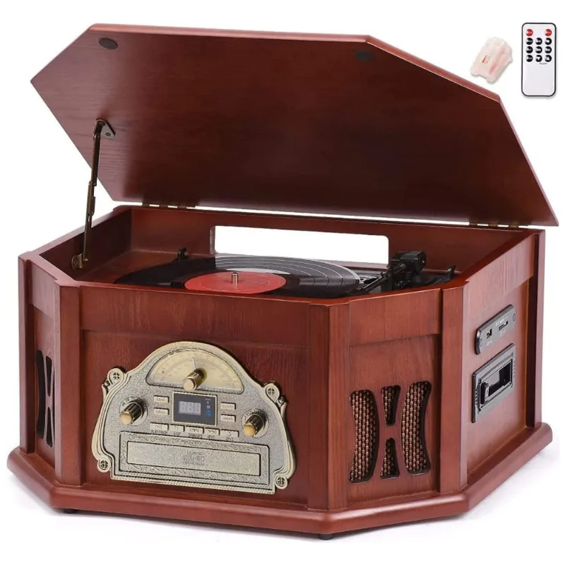 Vitrola Toca Discos Com Plataforma 3 Velocidades, Sem Fio, 78 Rpm, 110v, Orcc 1201, Marrom
