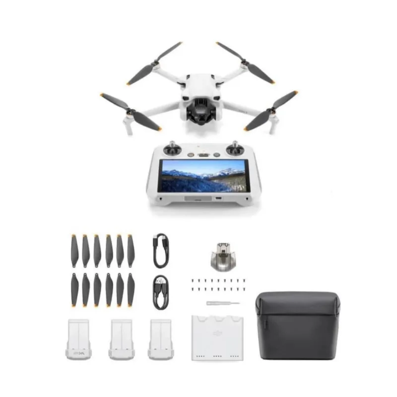 Drone Dji Mini 3 Rc Com Tela Fly More Combo Br Dji033 Cinza
