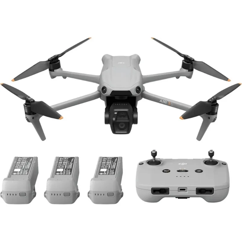 Drone Dji Air 3s Fly More Combo 4k Com Controle Dji Rc-n3 - Dupla Câmera, Longo Alcance E Máxima Autonomia