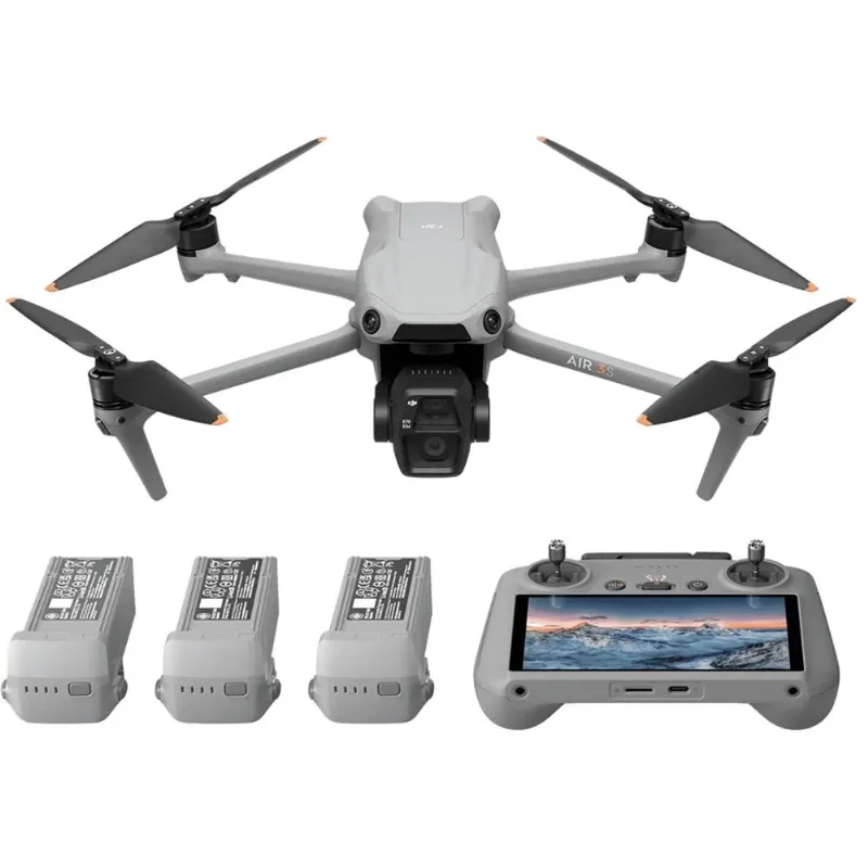 Drone Dji Air 3s Fly More Combo 4k Com Controle Dji Rc 2 - Dupla Câmera E Máxima Performance Aérea