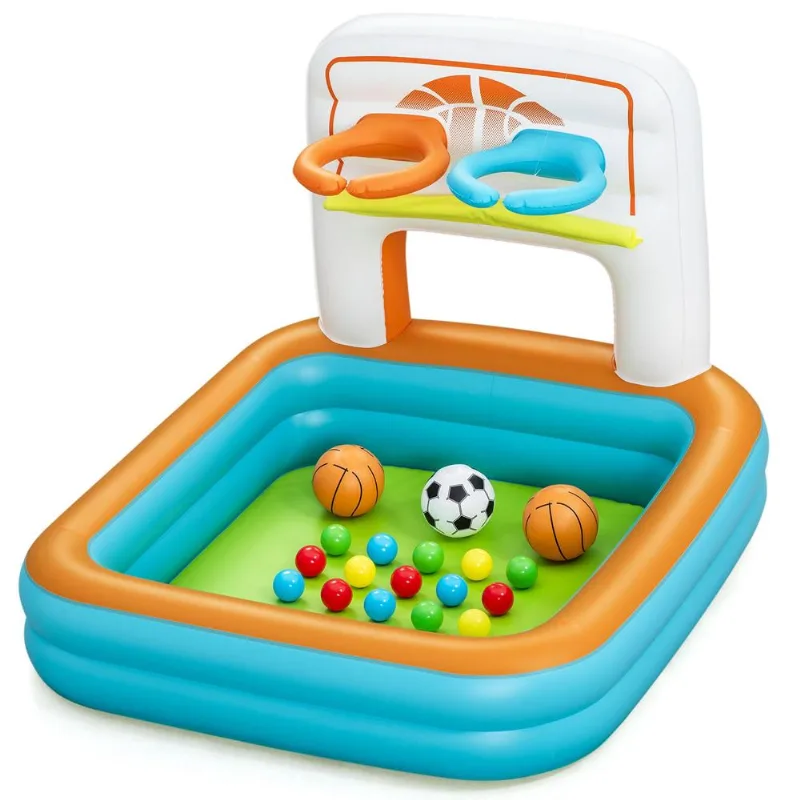 Piscina De Bolinhas Multi-Uso C/ 15 Bolinhas + 1 Bola De Futebol + 2 Bolas De Basquete 1,20M X 1,07 X 84Cm 52728 Bestway