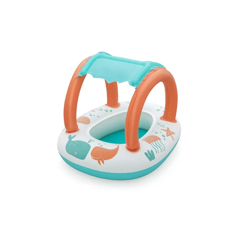 Boia Bote Infantil Comfort Baleia 84Cm X 67Cm C/ Cobertura 34203 Bestway