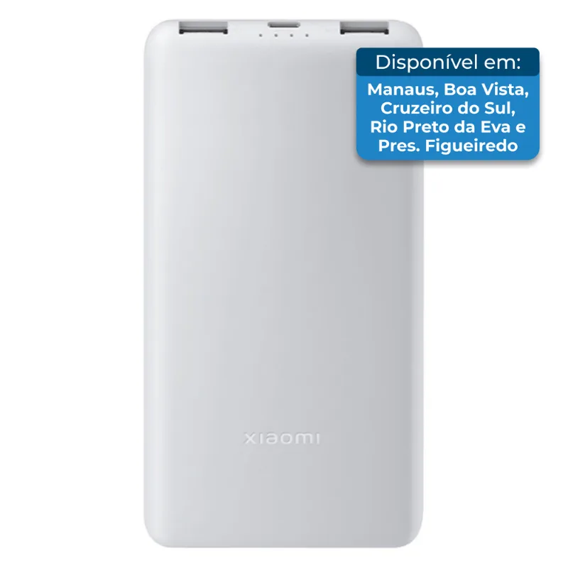 Power Bank Xiaomi 10000mAh com Carregamento Rápido de 22,5W Cinza DL-BI