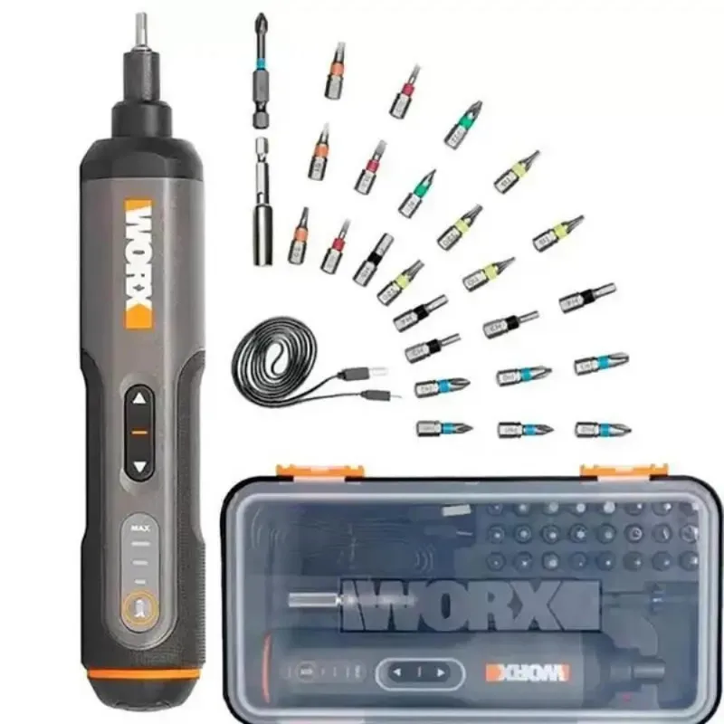 Parafusadeira Worx Doméstico Wx240 Com Kit Bits 4v Amarelo Bivolt
