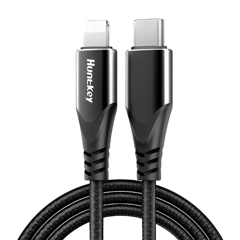 Cabo Usb C Para Lightning Huntkey Macho/macho 1.5m Preto