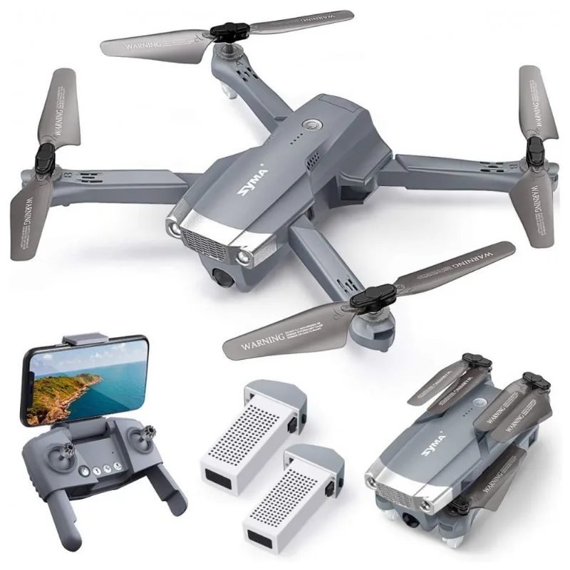X500 Drone Para Adultos Com Camera 4k Uhd Gps 56 Min De Voo 5ghz 2 Baterias, Syma, Cinza