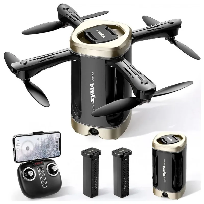 Mini Drone Dobravel Com Camera Hd Portatil E 24 Min De Voo, Syma, Preto